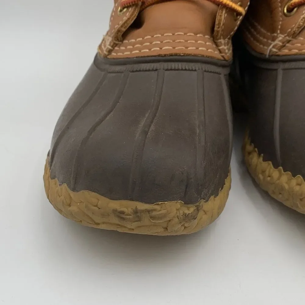 LL Bean Made in Maine Brown and tan Duck Boots men’s size 8.5 or Womans 9.5 - Picture 4 of 14